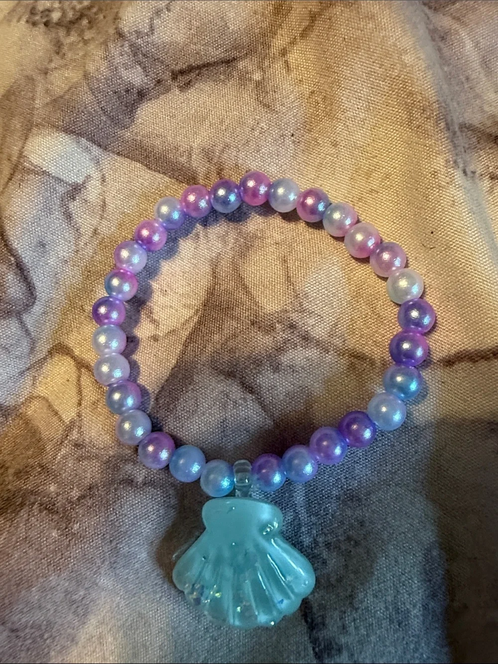 Kids 3-Pack Pastel Pearl & Shell Bead Bracelets - LOVE Charm
